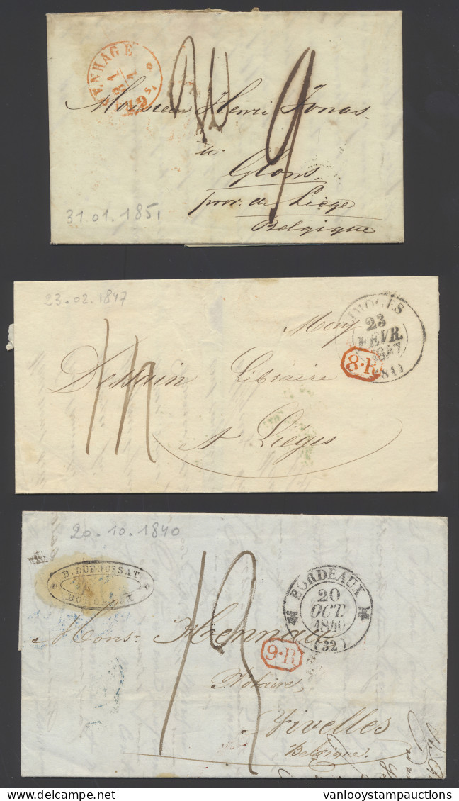 1743/1851 Voorlopers, 174 Stuks, Meerdere Vertrekpunten, Verschillende Porten, Buitenland, CA, SR, 1R, 8R, 9R, Enz., Pra - Autres & Non Classés