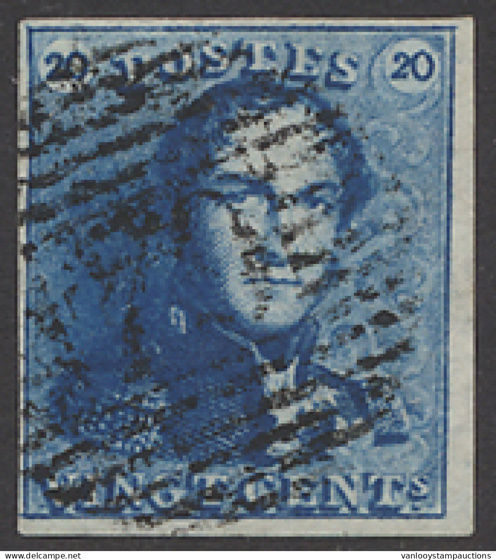 N° 2A 20c. Blauw, Volrandig, P.64 Jemeppe (COBA €20) - 1849 Hombreras