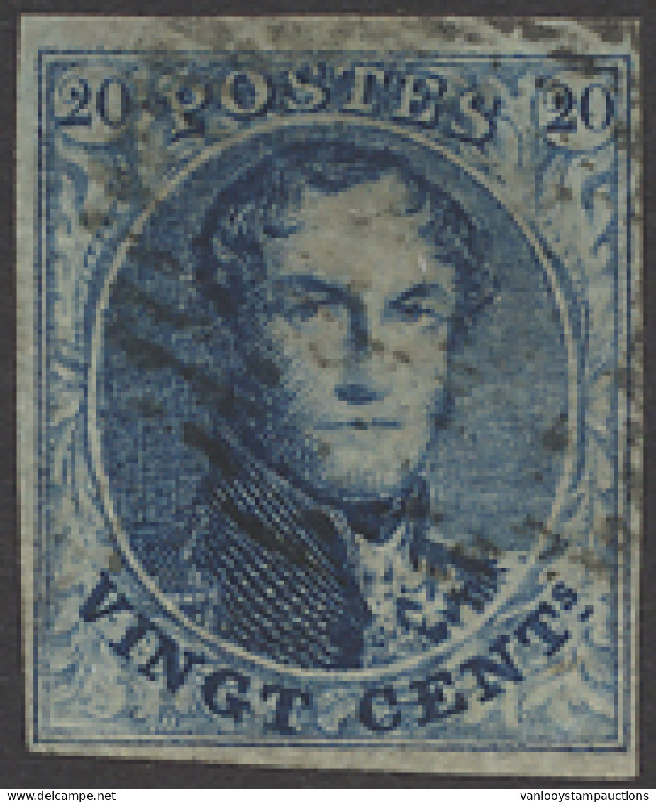 N° 4 20c. Blauw, Volrandig, Zm (OBP €70) - 1849-1850 Medallones (3/5)