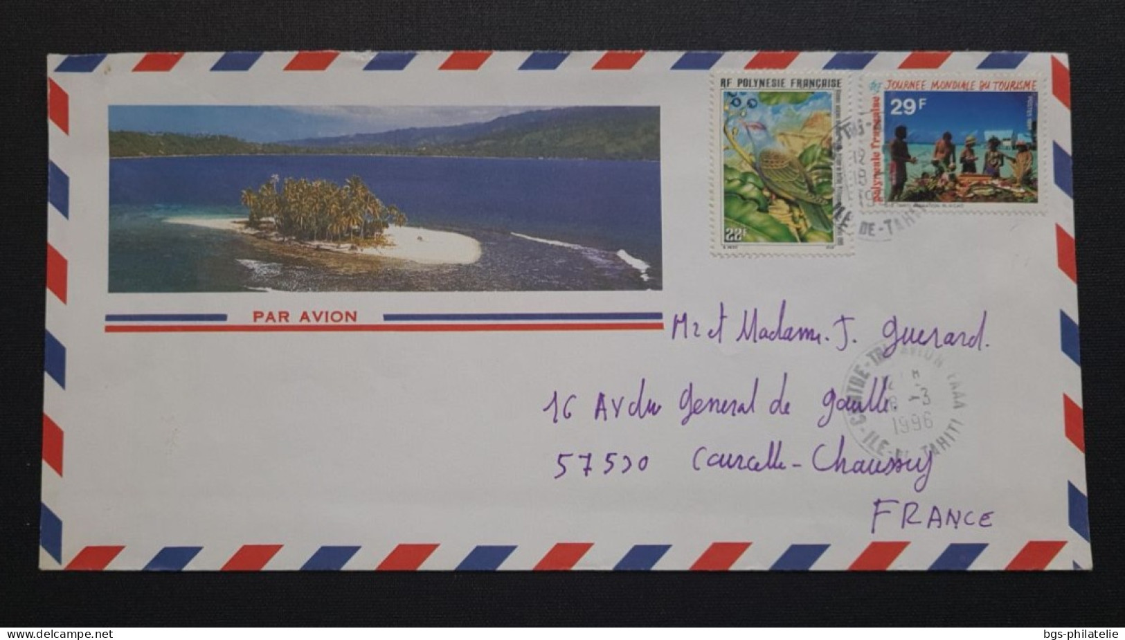 Polynésie,  Timbres Numéros 479 Et 480C Sur Lettre Par Avion- Ile De TAHITI. - Briefe U. Dokumente