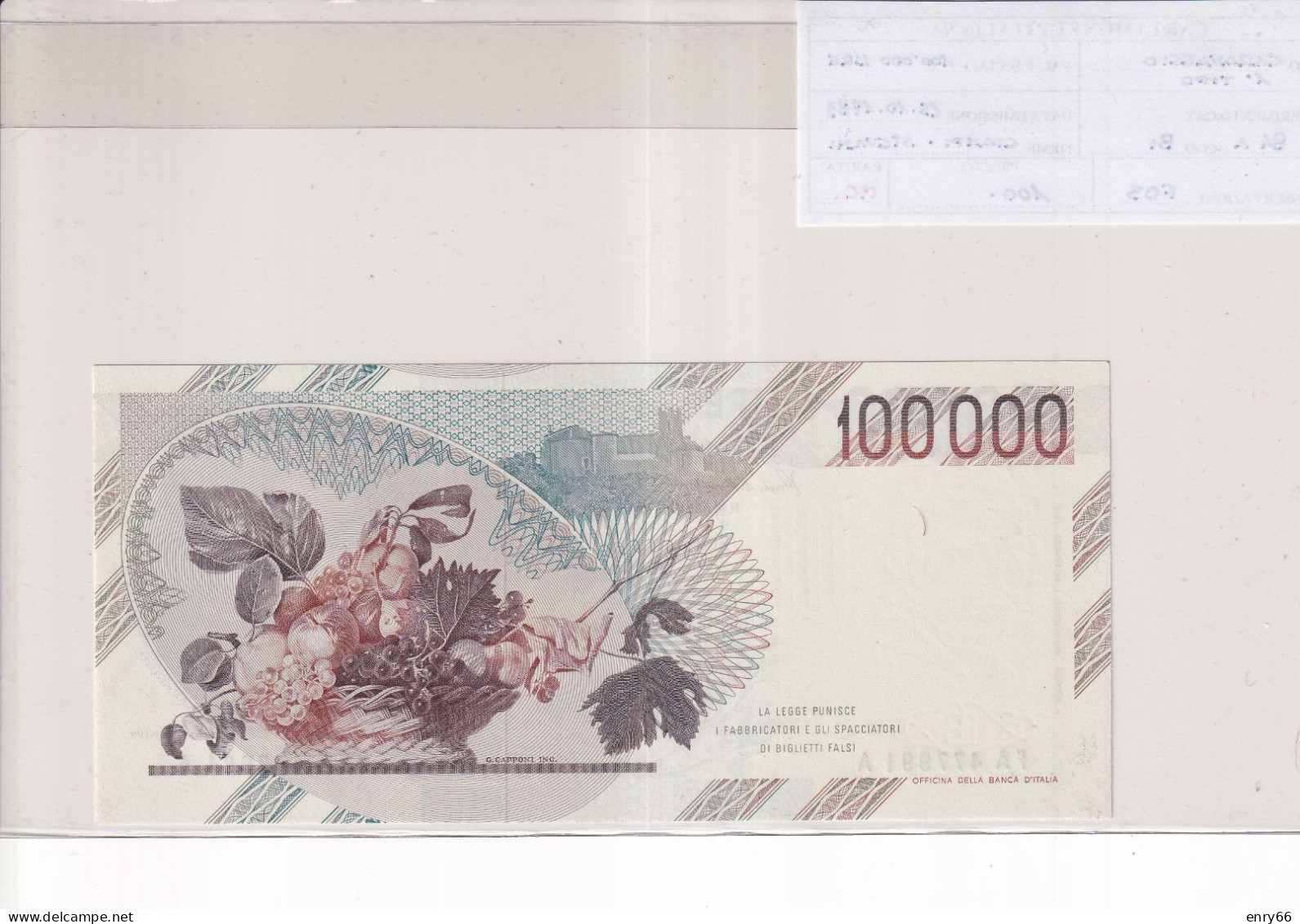 ITALIA  100000 LIRE 25-10-1983 CAT 84A - 100.000 Lire