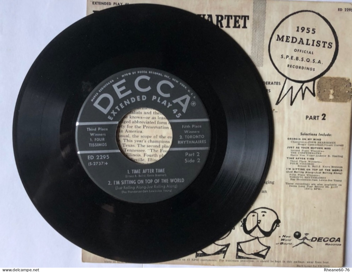 DECCA ED 2295 45T EP - Part 2 - Barber Shop Quartet Winners 1955 Medalists - Spezialformate