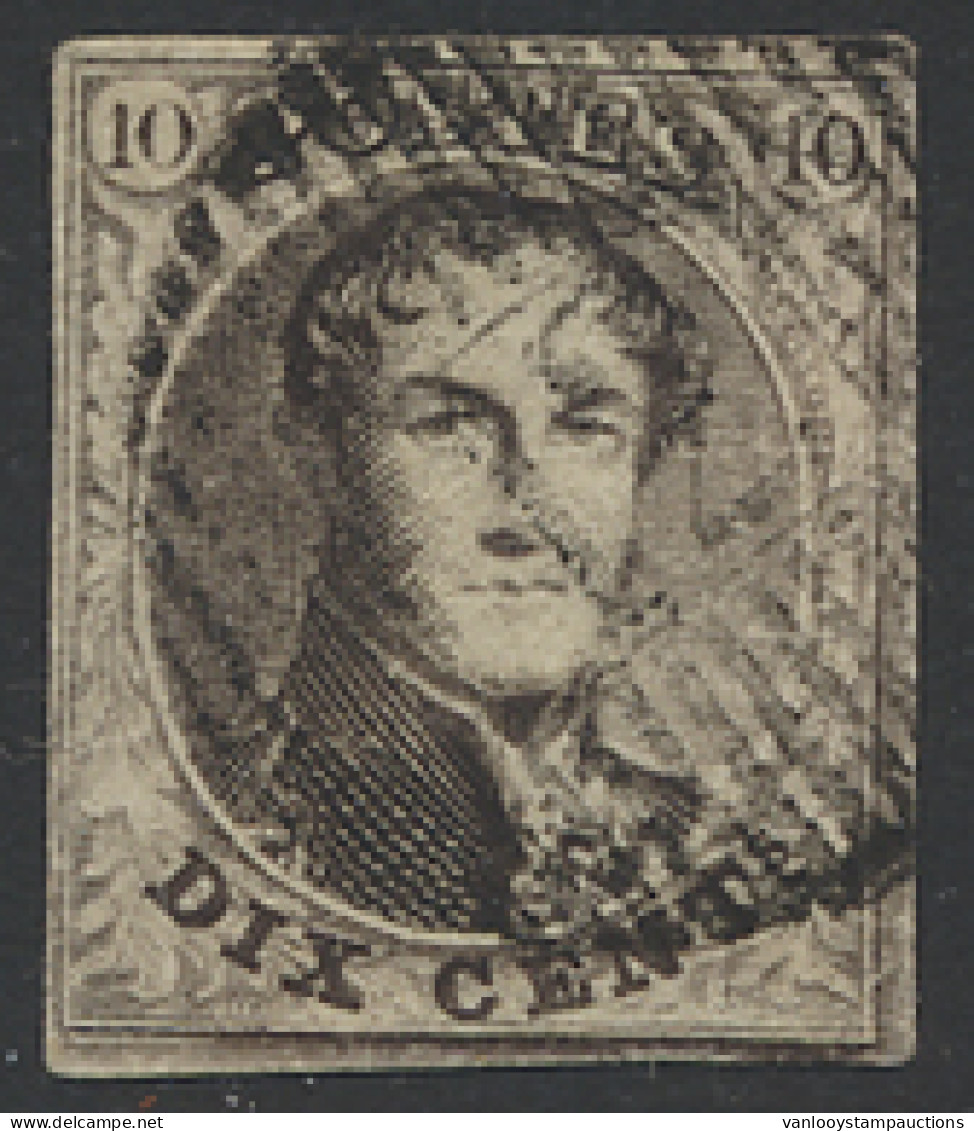 N° 6 10c. Bruin, Volrandig, D.12-Cruyshautem, Mooie Lichte Centrale Stempel, Zm (COBA €20) - 1851-1857 Médaillons (6/8)