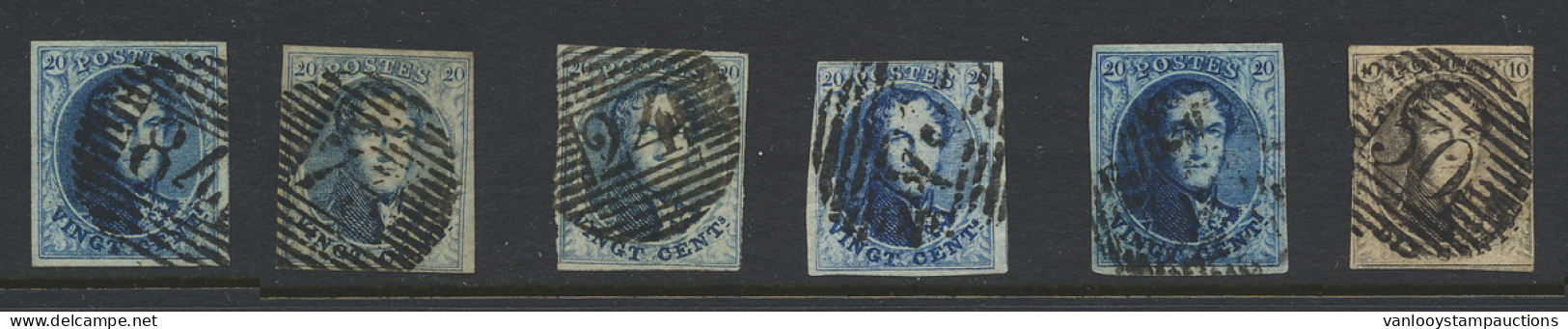 Klein Lotje Ongetande Médaillons, N° 6 (1x) En 7 (5x), Wisselende Kwaliteit, M/ntz - 1851-1857 Medallones (6/8)