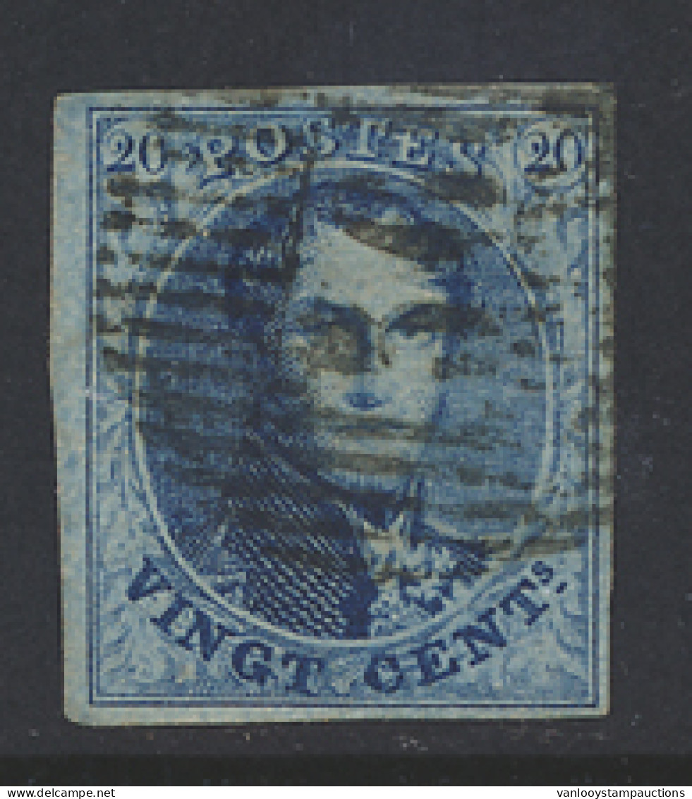 N° 11 20c. Blauw Met D.56-Comblain-au-Pont, Volrandig, Zm (COBA +€25) - 1858-1862 Medallones (9/12)