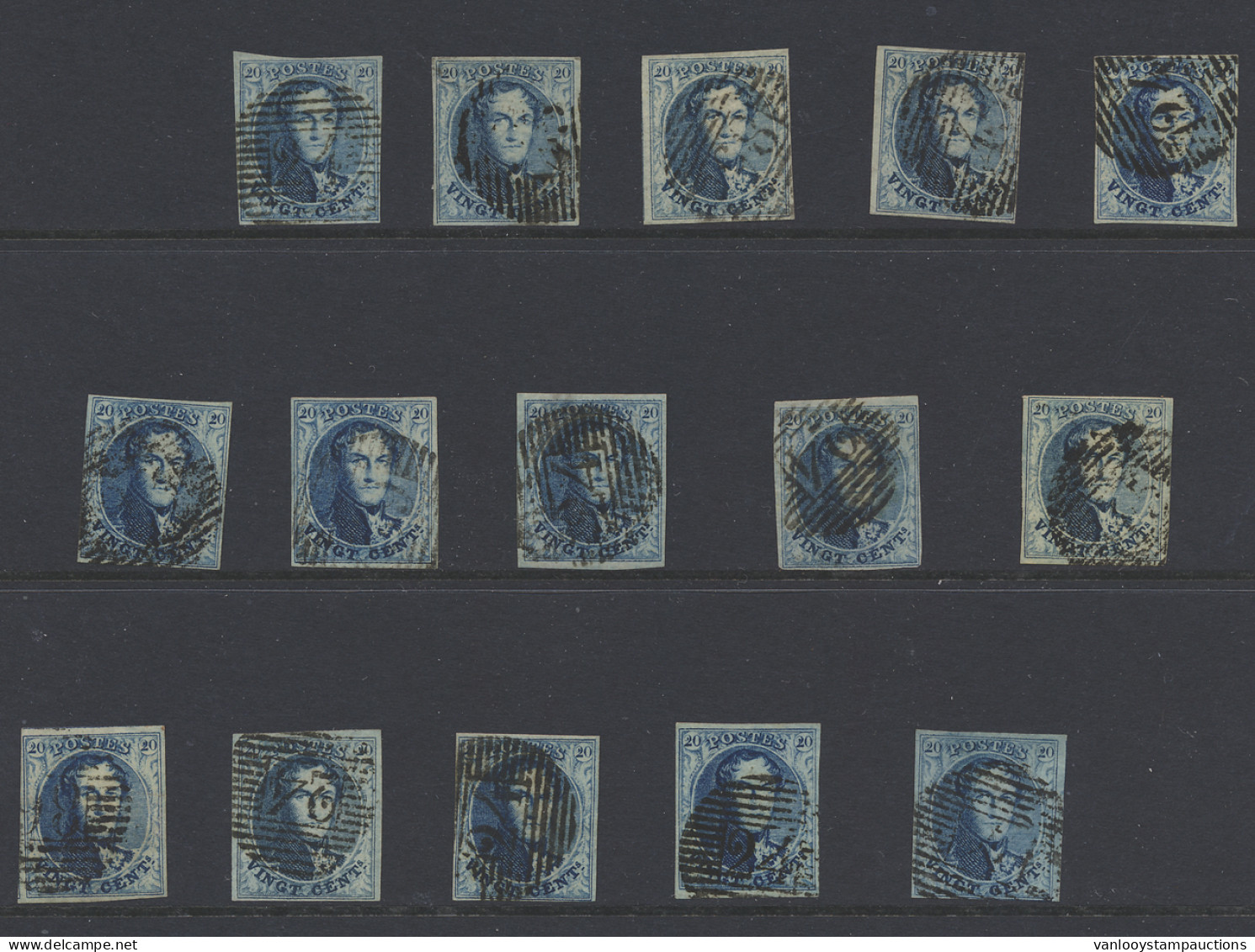 N° 7 Plaat I - 15 Volrandige En Geplate Zegels, Zm - 1851-1857 Medallions (6/8)