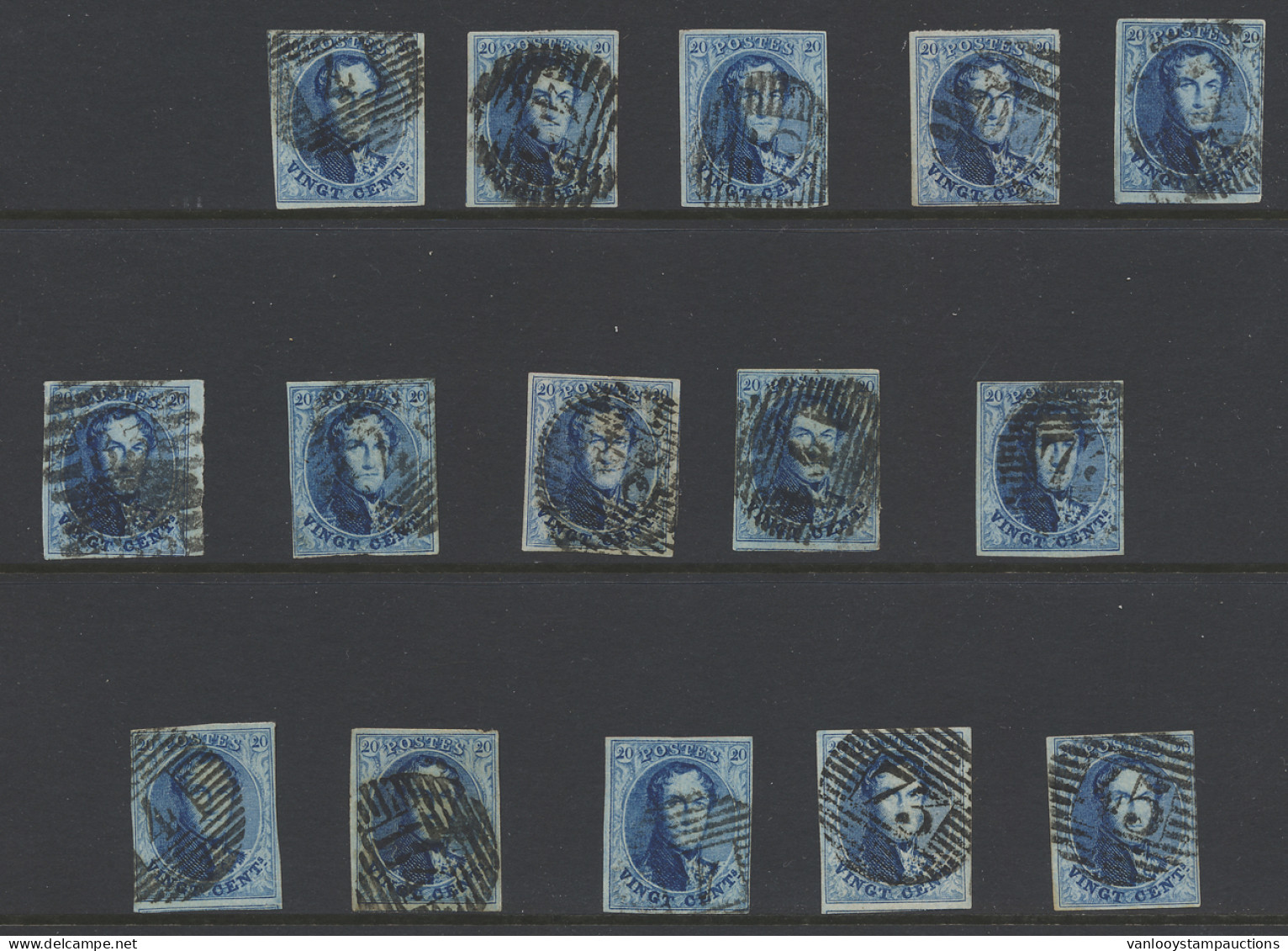 N° 11A Plaat IV - 15 Volrandige En Geplate Zegels, Zm - 1858-1862 Medaillen (9/12)