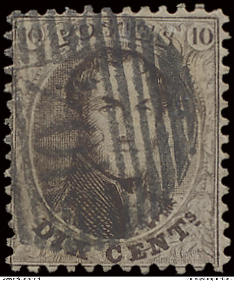 N° 14A 10c. Bruin, Tanding 12 1/2 X 13 1/2, P.104-St.Hubert, Mooie Stempel, Zm (COBA +€30) - 1863-1864 Médaillons (13/16)