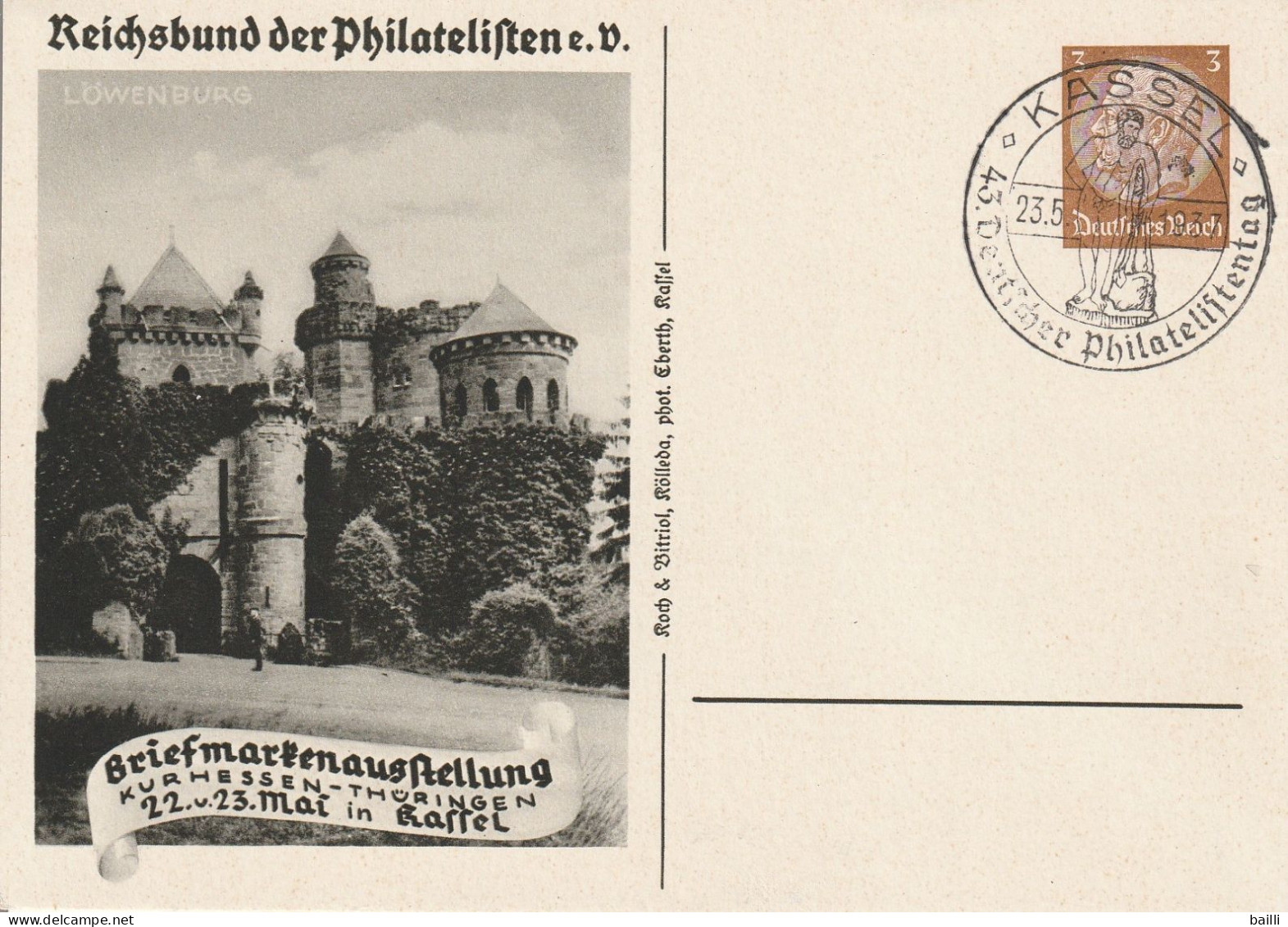 Allemagne Entier Postal Illustré Kassel1937 - Entiers Postaux Privés