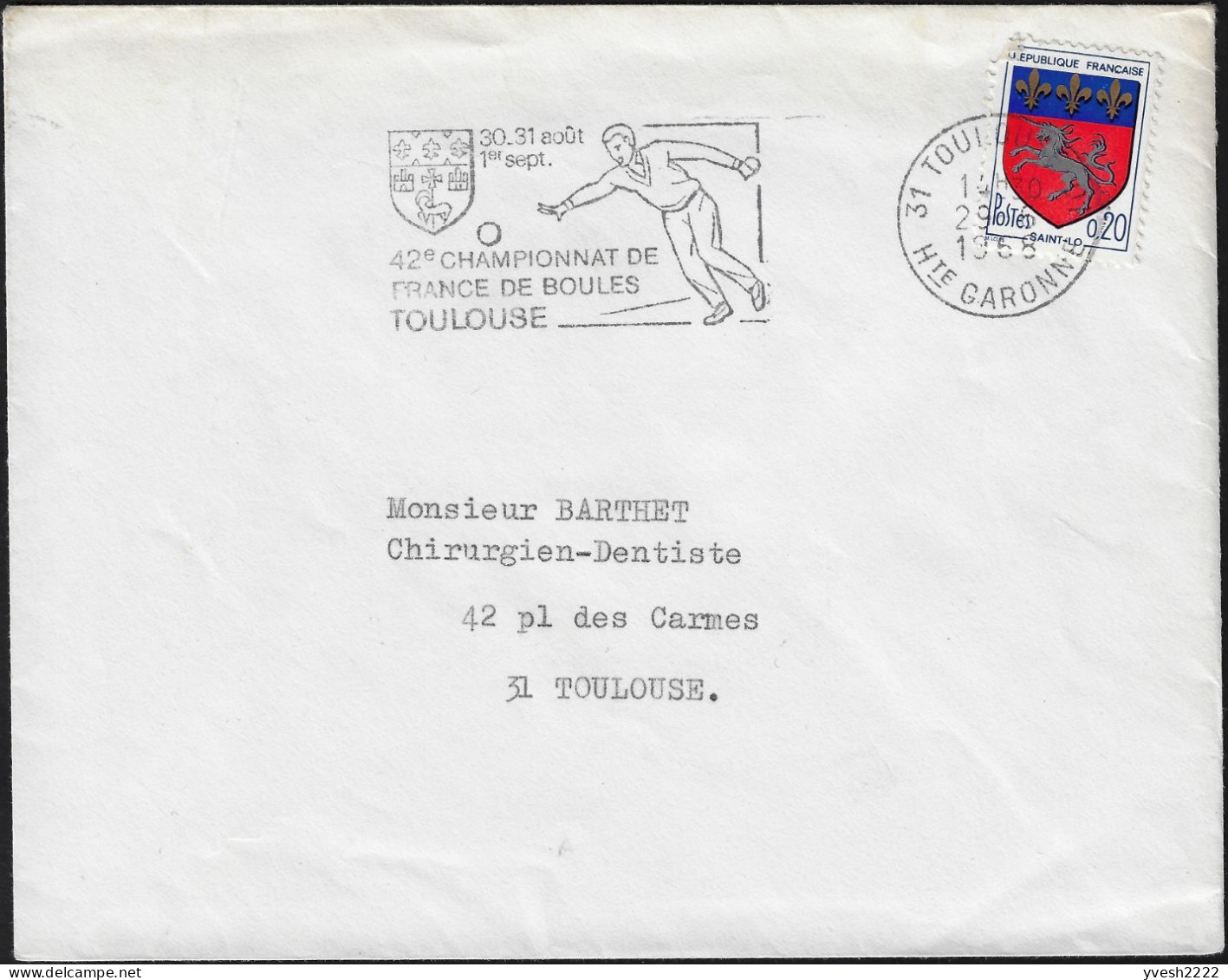 France 1968. Championnat De France, Jeu De Boules, Toulouse - Bowls