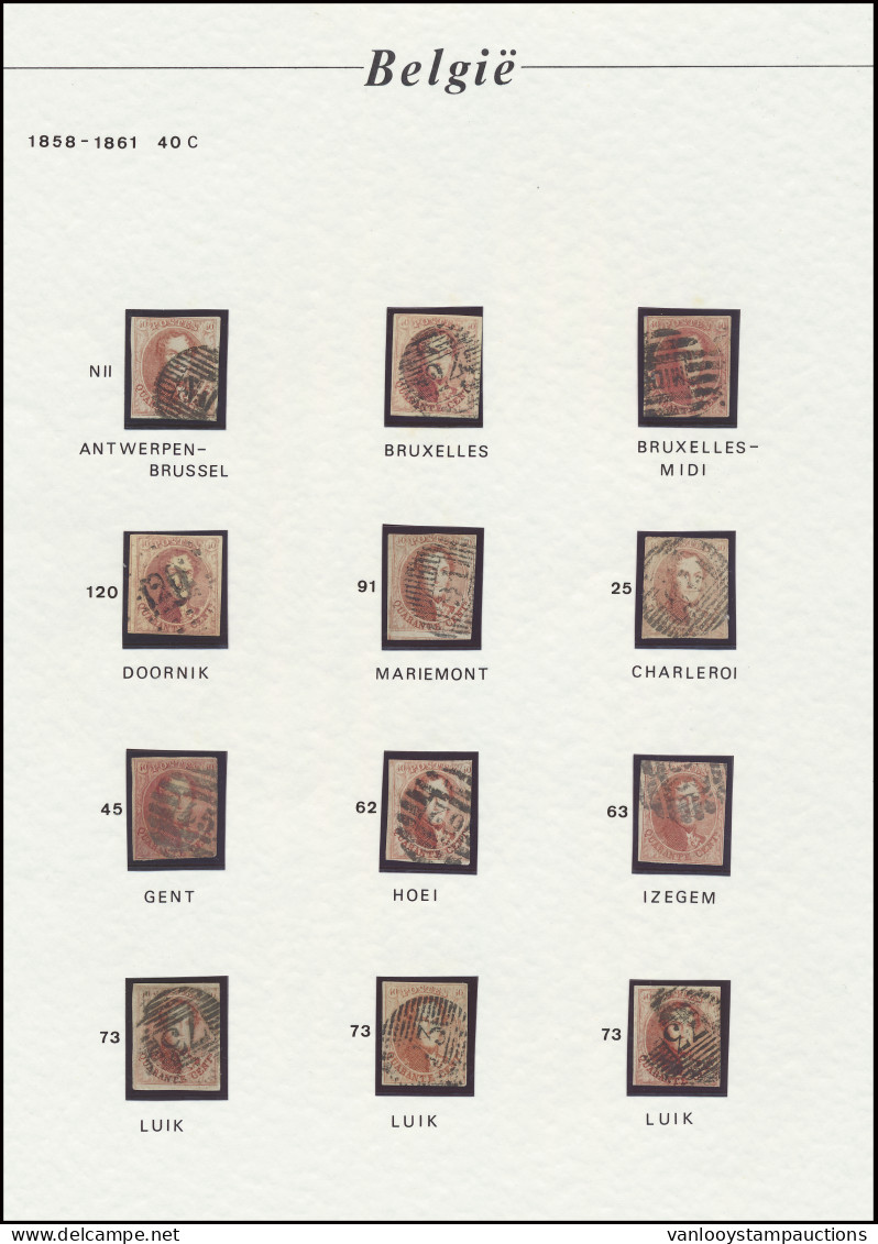 N° 10 (43 Zegels En 6 Brieven), N° 11 (27 Zegels En 6 Brieven) En N° 12 (12 Zegels En 1 Brief) Waarbij Veel Vierrandig,  - 1849-1865 Medallions (Other)