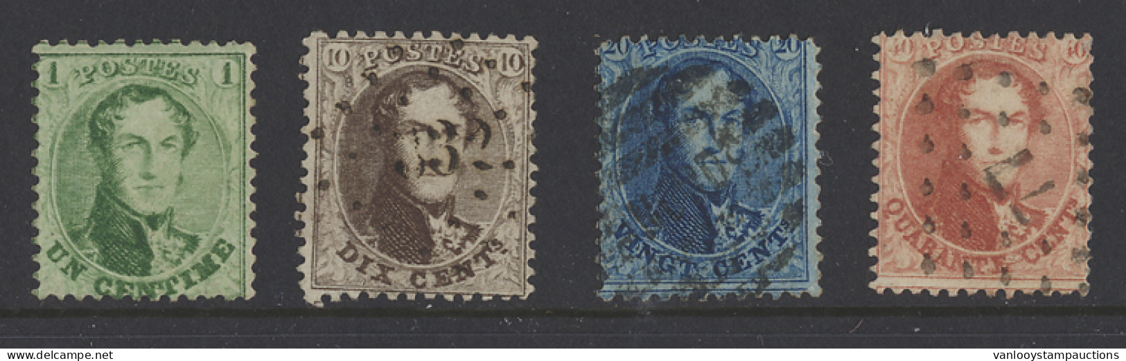 N° 13, 14, 15 En 16 Gestempeld, Zm/m (OBP €180) - 1849-1865 Médaillons (Autres)