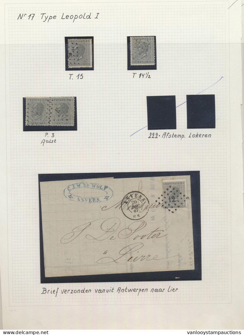 N° 17, 18 En 19 Samenstelling Van 20 Zegels En 12 Brieven, Zm/m/ntz - 1865-1866 Profil Gauche