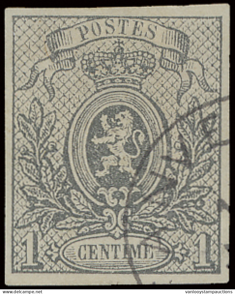N° 22 1c. Grijs Mooi Gerand, Zm (OBP €170) - 1866-1867 Piccolo Leone