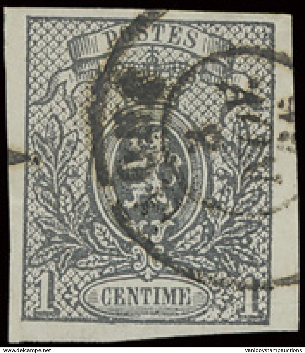 N° 22a 1c. Zwart Grijs, Zeer Breed Gerand + Zeer Mooie D.C. Afstempeling, Pracht Ex., Zm (OBP €180) - 1866-1867 Blasón