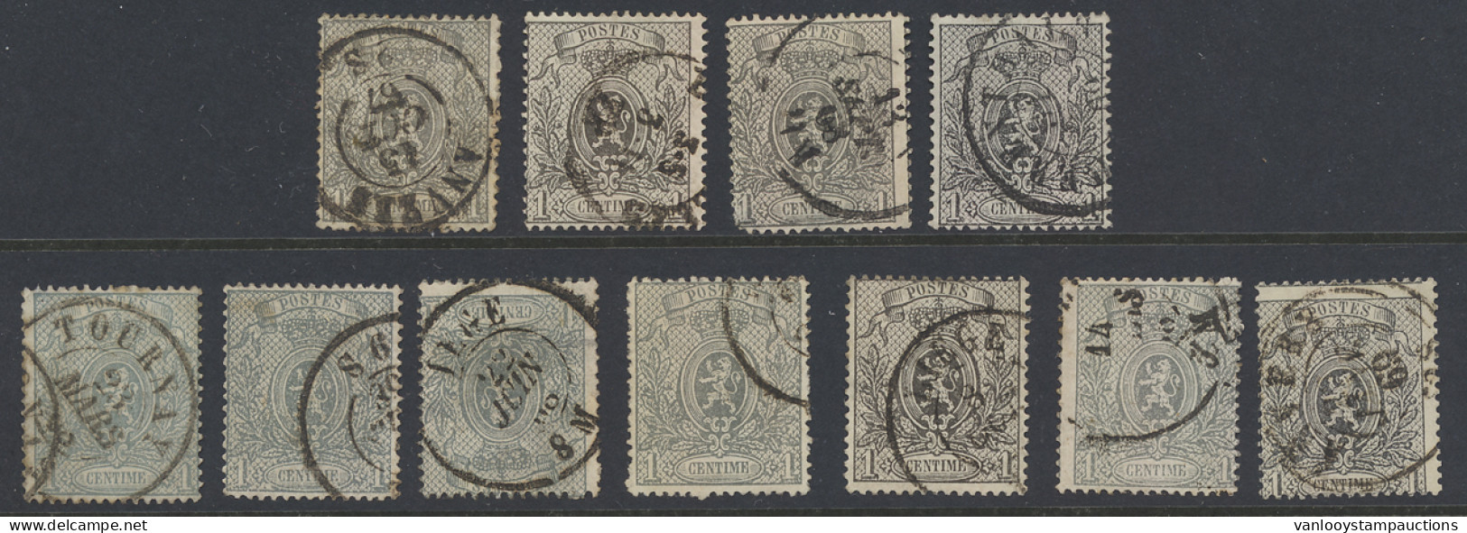 N° 23A Tanding 15, 11 Exemplaren Met Wisselende Centrage En Mooie Tinten, Zm/m/ntz (OBP €150) - 1866-1867 Petit Lion