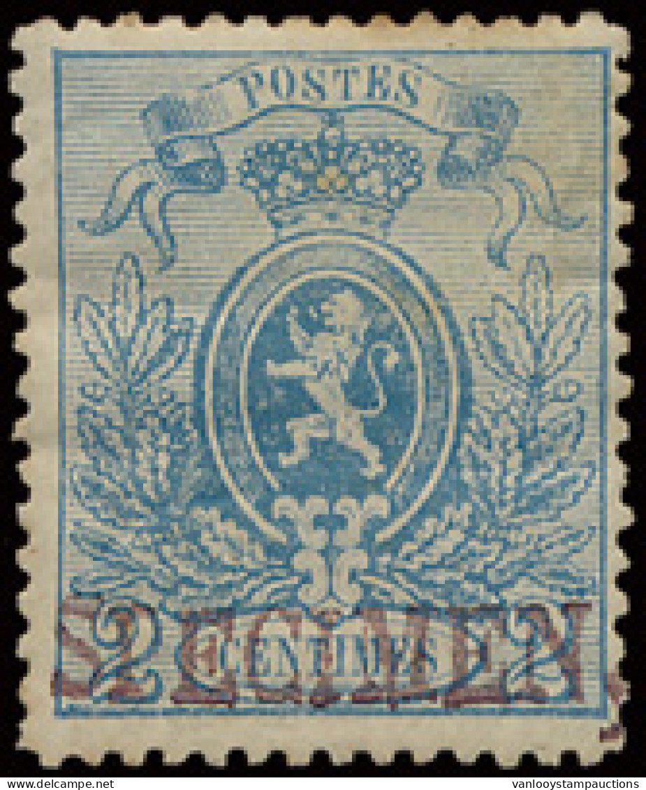* N° 24 2c. Blauw, SPECIMEN, Mooi Ex., Zm (OBP €190) - 1866-1867 Petit Lion