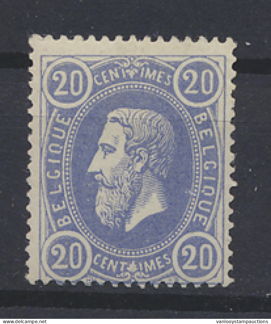 * N° 31 20c. Blauw, Zéér Mooie Zegel, Maar Miniem Scharnierspoor, Zm (OBP €170) - 1869-1883 Leopold II