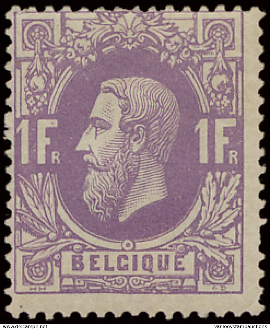 * N° 36A 1fr. Lila, Dun, Gesatineerd Papier, Moeilijke Kleur, Zm/m (OBP €700) - 1869-1883 Leopold II.