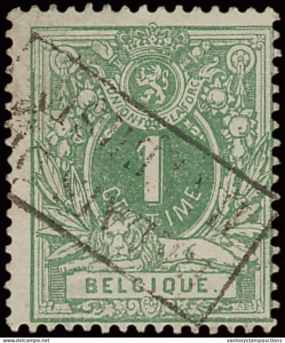 N° 26 1c. Groen Met RELAIS In Kastje HAVERSIN, Zm - 1869-1883 Leopold II