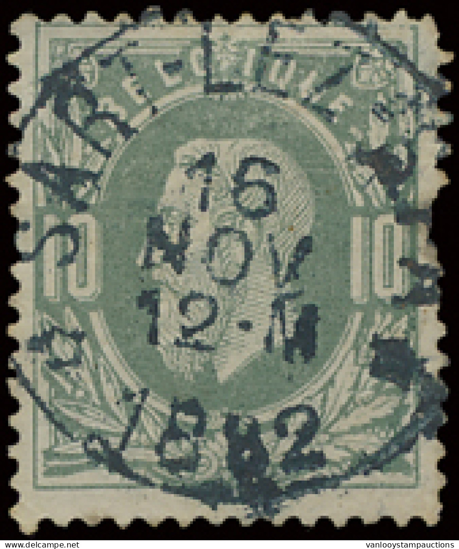 N° 30 '10c Donkergroen' Prachtige Relaisafst. Sart-Les-Spa, Zegel Met Gebreken, Ntz (Coba € +80) - 1869-1883 Léopold II