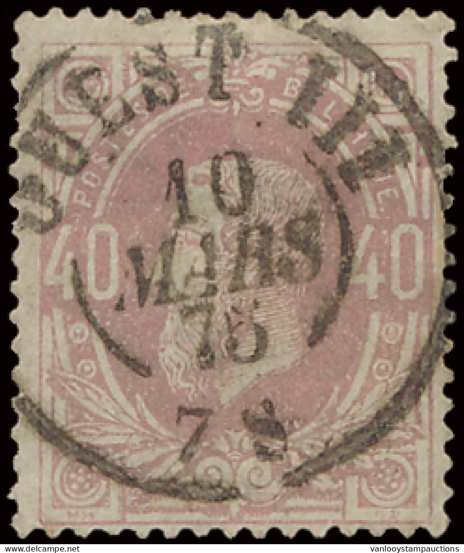 N° 34 D.C. OUEST III, Zeer Mooi Centraal, Zm (COBA +€25) - 1869-1883 Léopold II