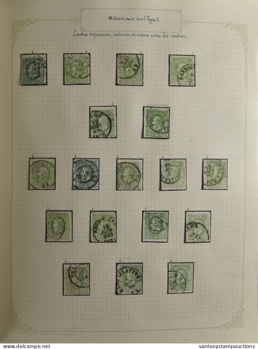 N° 30 10c. Groen, Verzameling Met Type I En II, Tanding 15, Variëteiten En Curiositeiten (gebaseerd Op Balasse) - Voor D - 1869-1883 Leopold II