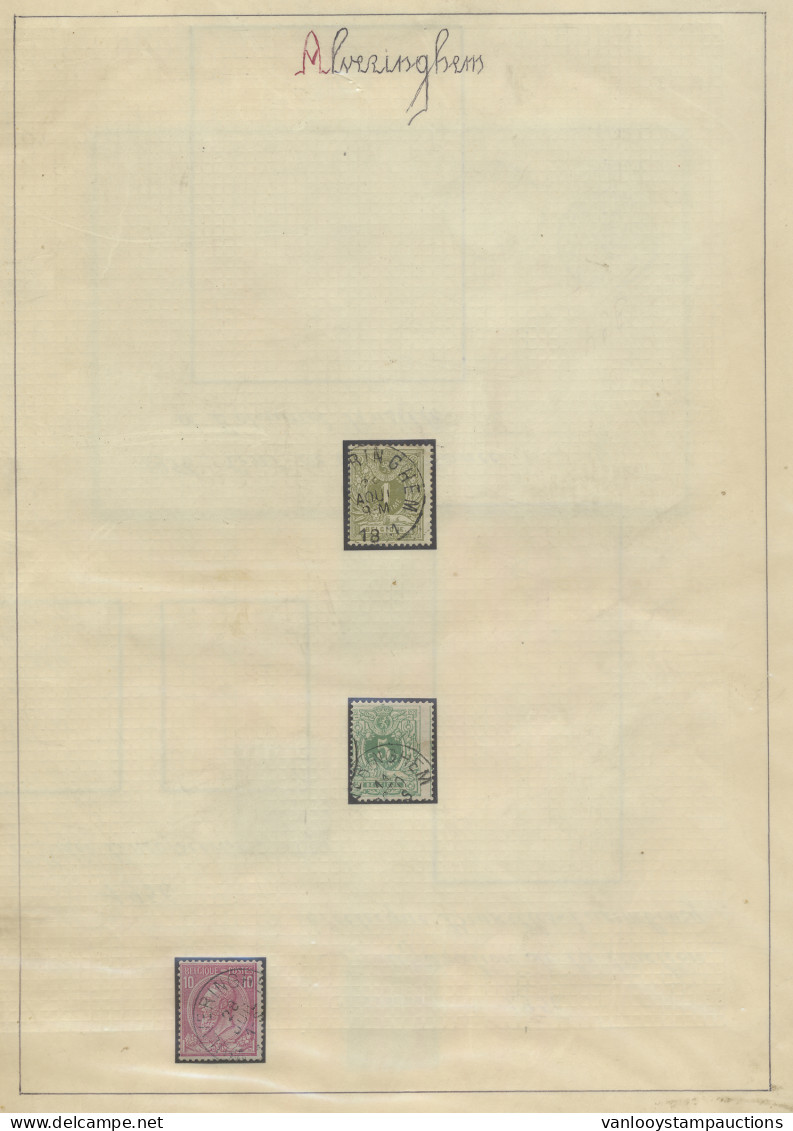 Restant Verzameling Van Alveringhem, Beveren, Comines, Courtrai, Eeklo, Gentbrugge, Lokeren, Emissie 1869, 1884, M/ntz - 1869-1883 Léopold II