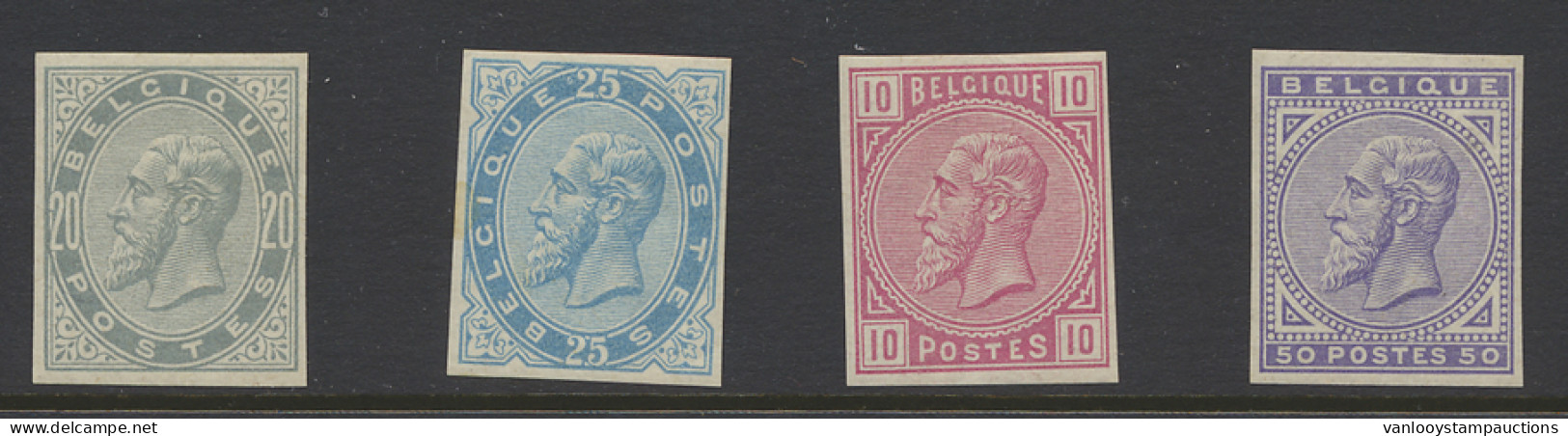 N° 38/41 De Reeks Ongetand **, 20c. Lichte Roestvlek Rechts, Zm/m (OBP €195) - 1883 Leopoldo II