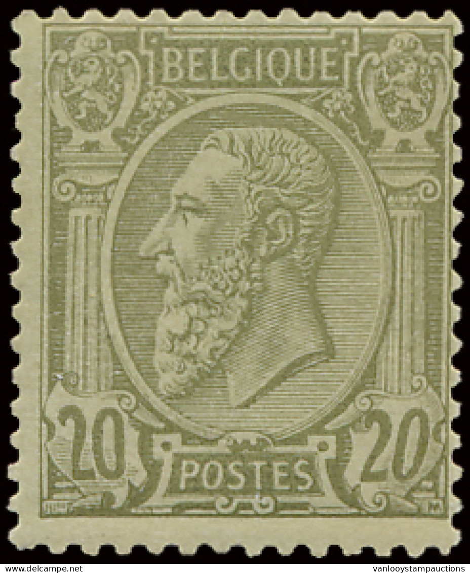 ** N° 47 20c. Olijf, Normale Centrage Voor Deze Uitgifte, Zm (OBP €1.200) - 1884-1891 Leopold II