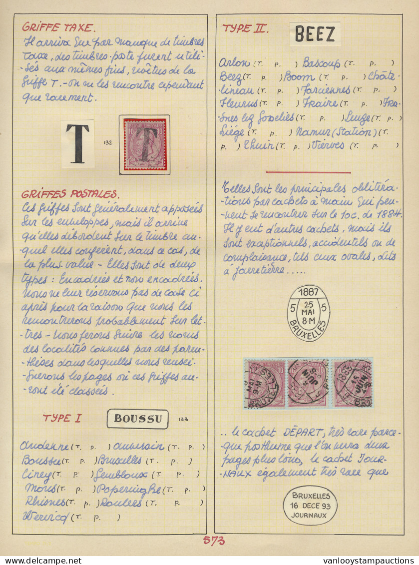 N° 46 10c. Roze, Een Startverzameling Met De Verschillende Stempels, Zoals Relais, Tax, Roulette, Spoor- En Telegraafste - 1884-1891 Léopold II