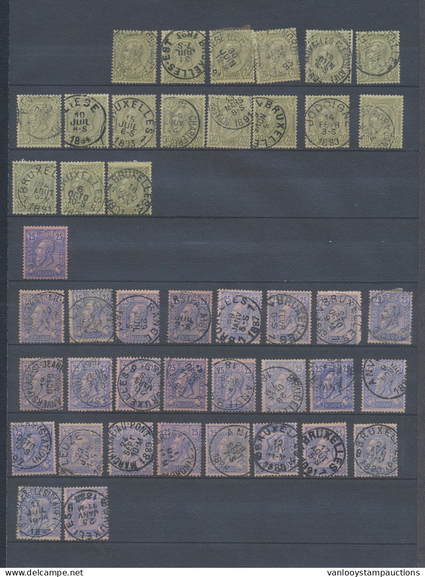 N° 47/52 Meerdere Exemplaren Van Elke Zegel, Veel Kleurschakeringen (+/-100 Zegels), N° 51 (24x) En 52 (9x), Zm/m/ntz (O - 1884-1891 Léopold II