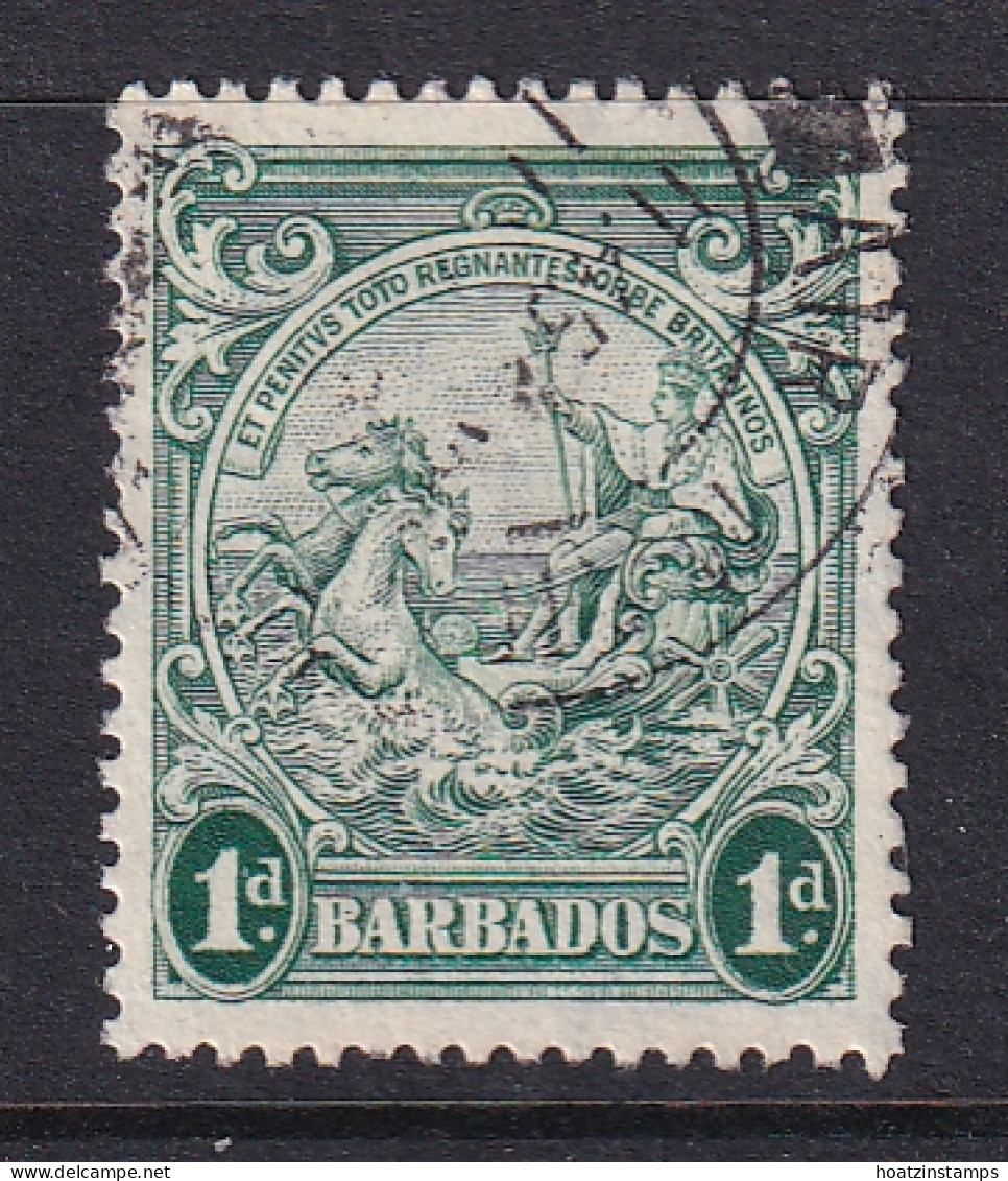 Barbados: 1938/47   Badge Of Colony    SG249b    1d   Blue-green   [Perf: 13½ X 13]      Used  - Barbados (...-1966)