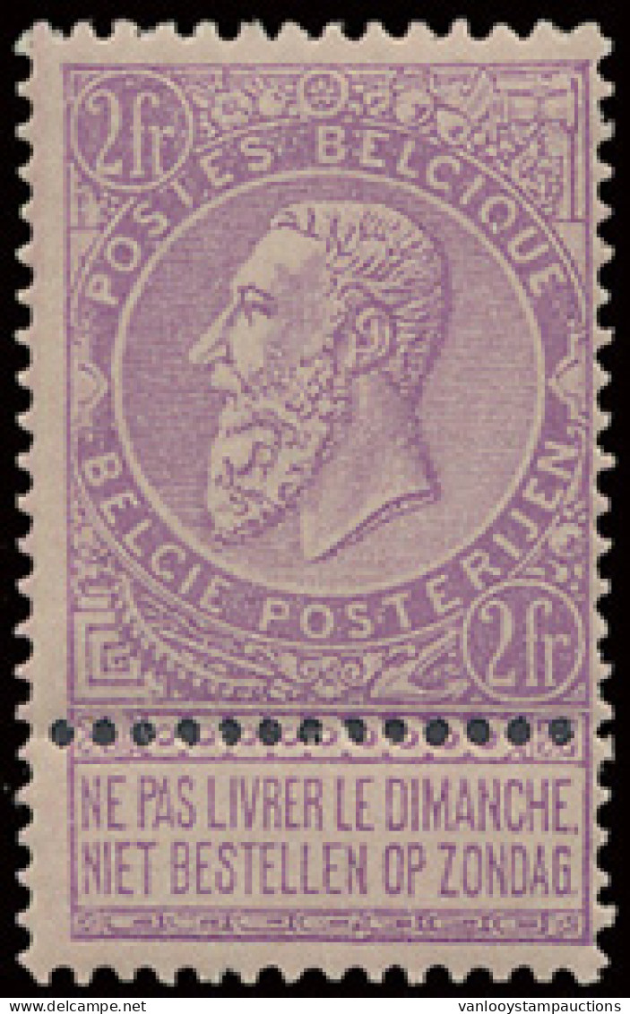 ** N° 66 2fr. Paars Op Roze, Zm (OBP €265) - 1893-1900 Fine Barbe