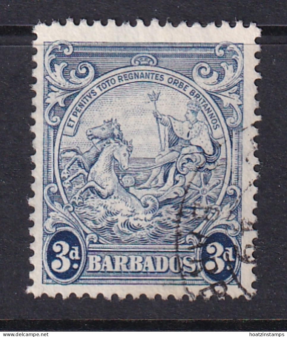 Barbados: 1938/47   Badge Of Colony    SG252c    3d   Blue    Used  - Barbados (...-1966)