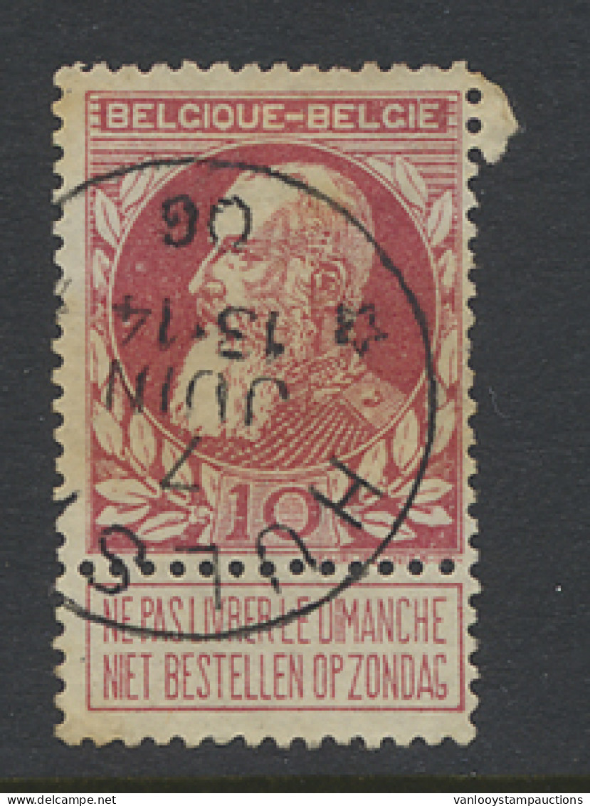 N° 74 10c. Karmijn, Afstempeling RELAIS HULSE, T1L, Zm (COBA +€12) - 1905 Thick Beard