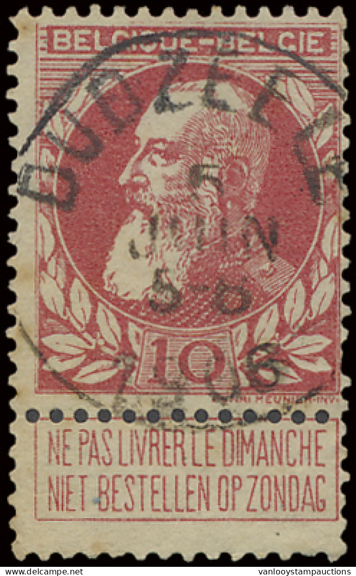 N° 74 10c. Karmijn, Afstempeling Dudzeele Prachtig Centraal, Zm (COBA +€15) - 1905 Thick Beard