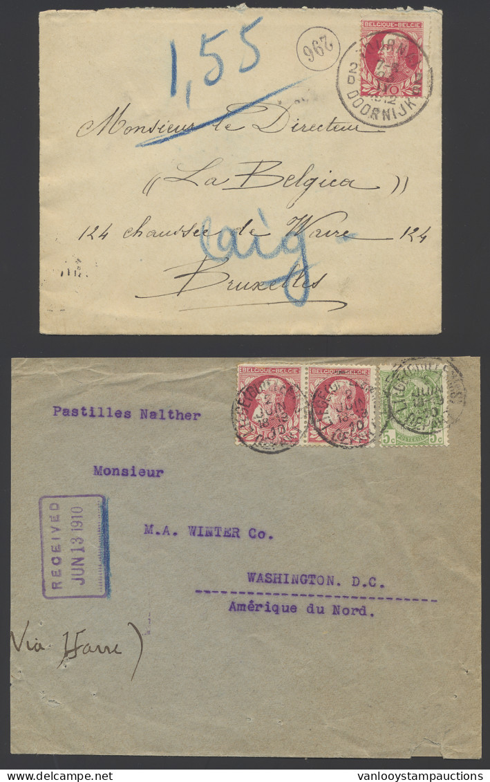 N° 74 10c. Karmijn Op Brief (+/-30 Exemplaren), Stempelzoeker, Zm/m/ntz - 1905 Barbas Largas