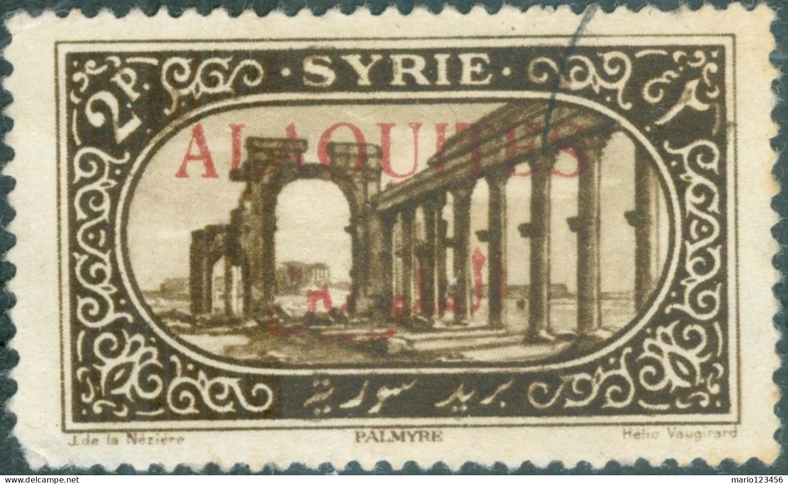 ALAOUITES – MANDATO FRANCESE, PAESAGGI, LANDSCAPES, SOPRASTAMPATO, 1925, NUOVO (MNH**) Mi:FR-ALA 33, Scott:FR-ALA 32 - Used Stamps