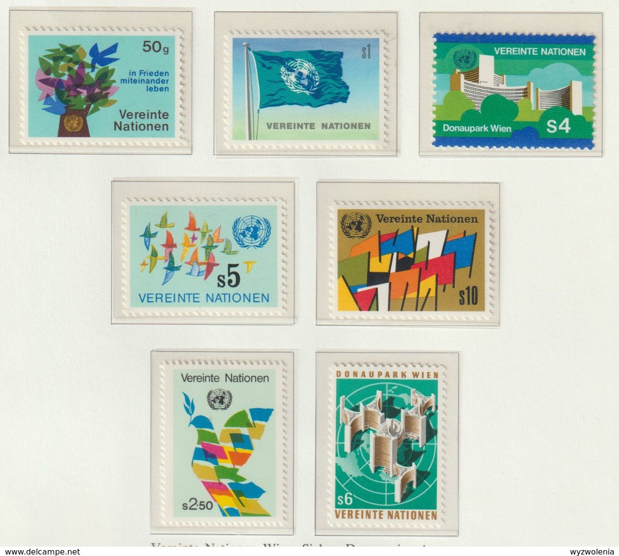 D 1300) United Nations UNO Wien 1979 Mi# 1-6, 1980 Mi# 8 **: U.a. Vogelzug, Frieden Taube Leben - Ongebruikt