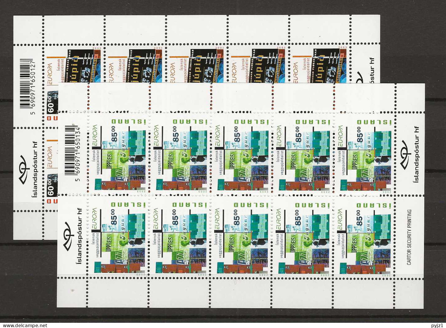 2003 MNH Iceland Sheets Postfris** - 2003