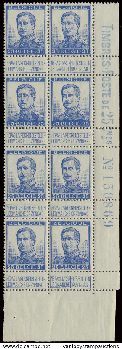 ** N° 120 25c. Blauw In Veldeel Van 8 Met Randinscriptie, Zm - 1912 Pellens