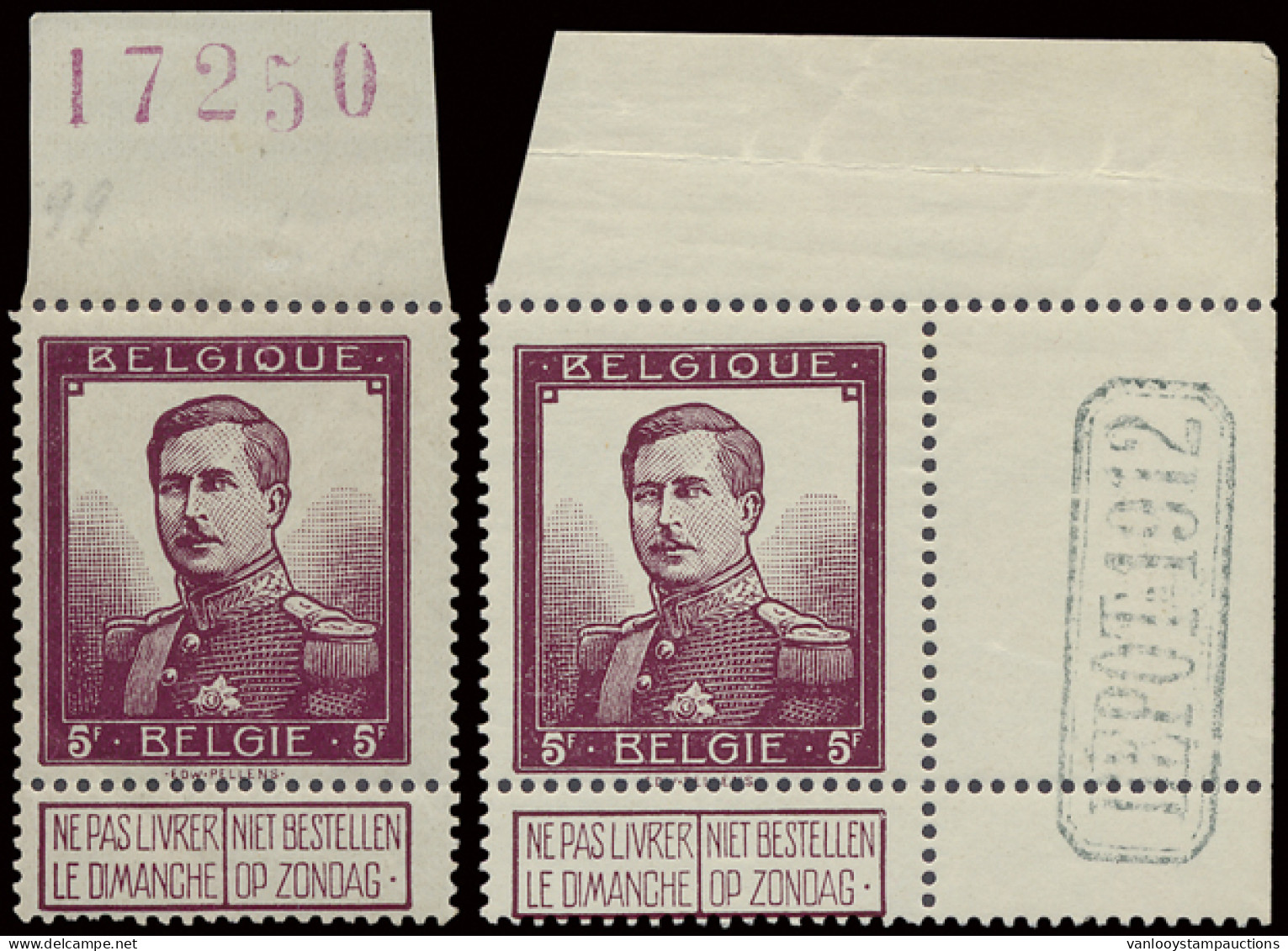 ** N° 122 (2x) 1 Keer Met N° In Bladboord En 1x Met DEPOT 1912 Rechterbovenbladhoek, Zm (OBP ++€510) - 1912 Pellens