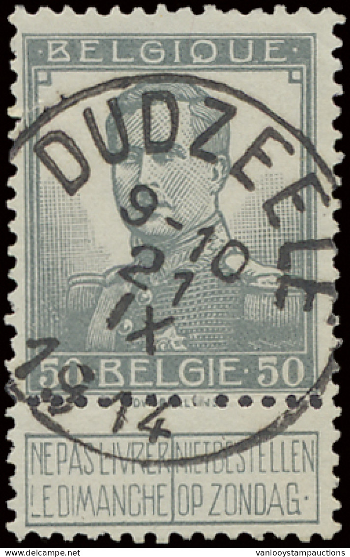 N° 115 50c. Grijs Met Afstempeling DUDZEELE T2R, Prachtig Centraal, Zm (COBA €30) - 1912 Pellens
