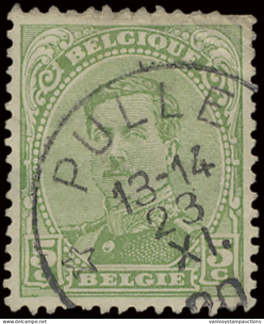 N° 137 5c. Geelgroen Met Afstempeling Relais PULLE, Zegel Na Te Kijken, Prachtige Stempel T2R, Zm (COBA R Pellens) - 1915-1920 Alberto I