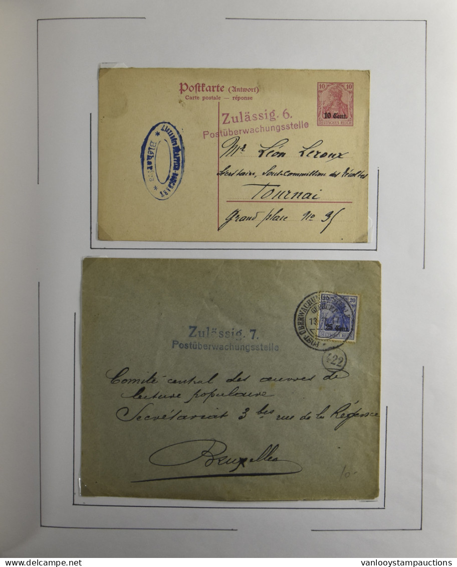 1915/1918 Verzameling Van +/-80 Brieven En PWST In Davo Album Van De Duitse Bezetting In Het General Gouvernement, Etapp - Duits Leger