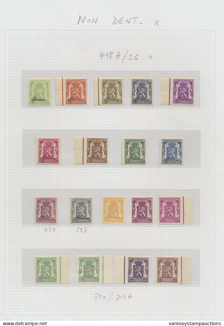 N° 418A/426 *, 479 (*), 527 *, 710/713A (*), Alle Ongetand + SPECIMEN, Zm (OBP €390,50) - 1935-1949 Small Seal Of The State