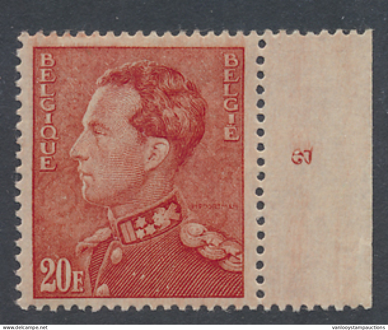 ** N° 435 20fr. Oranje, Plaat 2, Zm - 1936-1951 Poortman