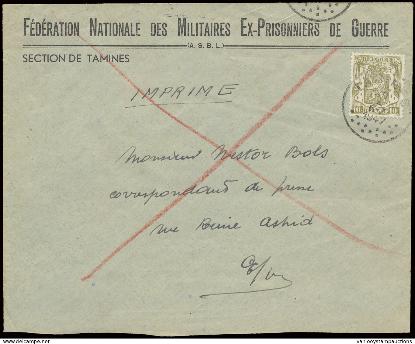 1946 N° 724T 5fr. Met -10% Opdruk En N° 749, Express Brief Vanuit Tamines, Dd. 9.XII.1947 Naar Namur, Tarief Geldig Na D - Other & Unclassified