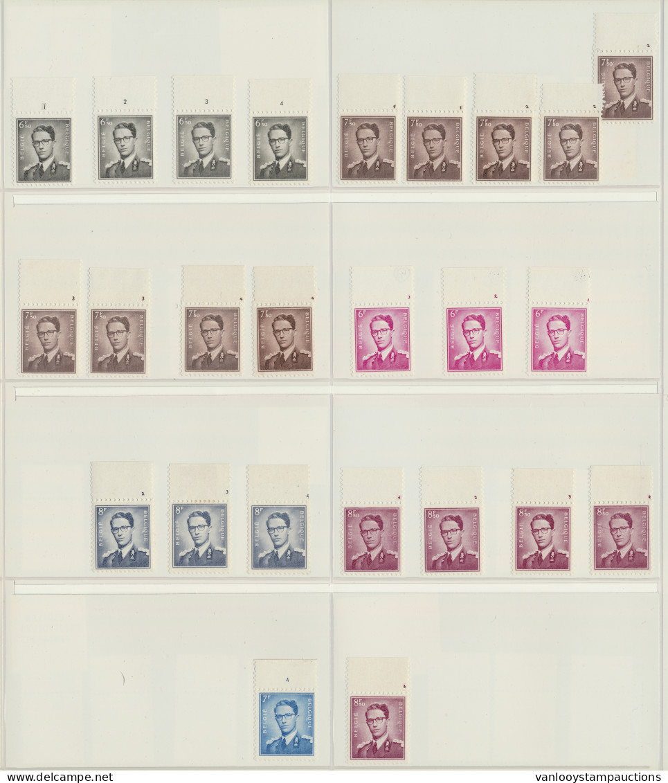** 1952/1975 Zeer Uitgebreide Verzameling In Safe Album Met Diverse Papiersoorten, Kleurnuances, Plaatnummers, Dienst, D - 1953-1972 Bril